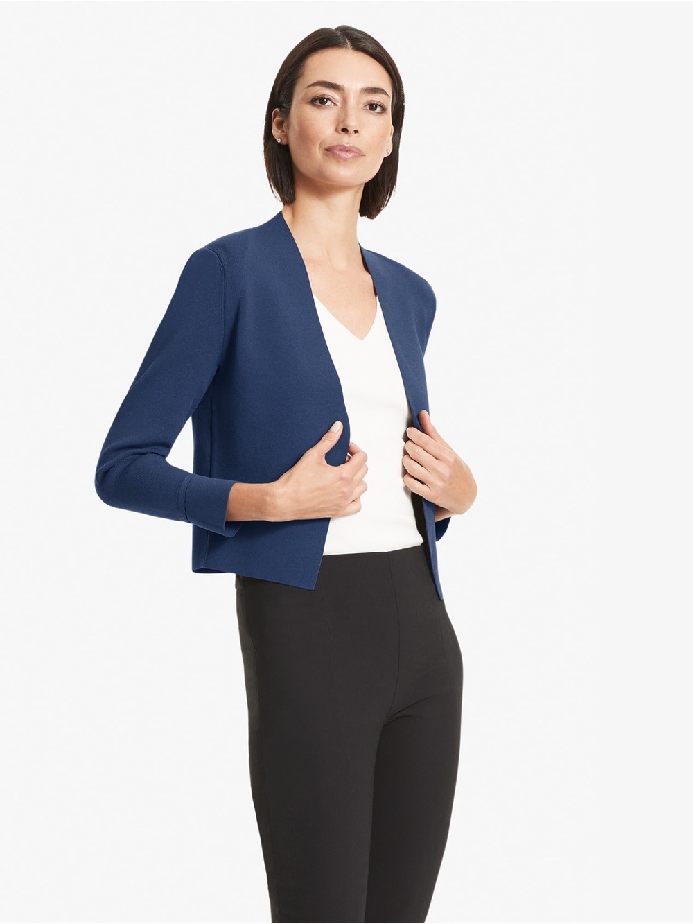 MM Lafleur Sant Ambroeus Jardigan Regent Blue Size Large Cropped Cardigan Jacket